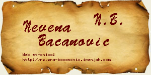 Nevena Bacanović vizit kartica